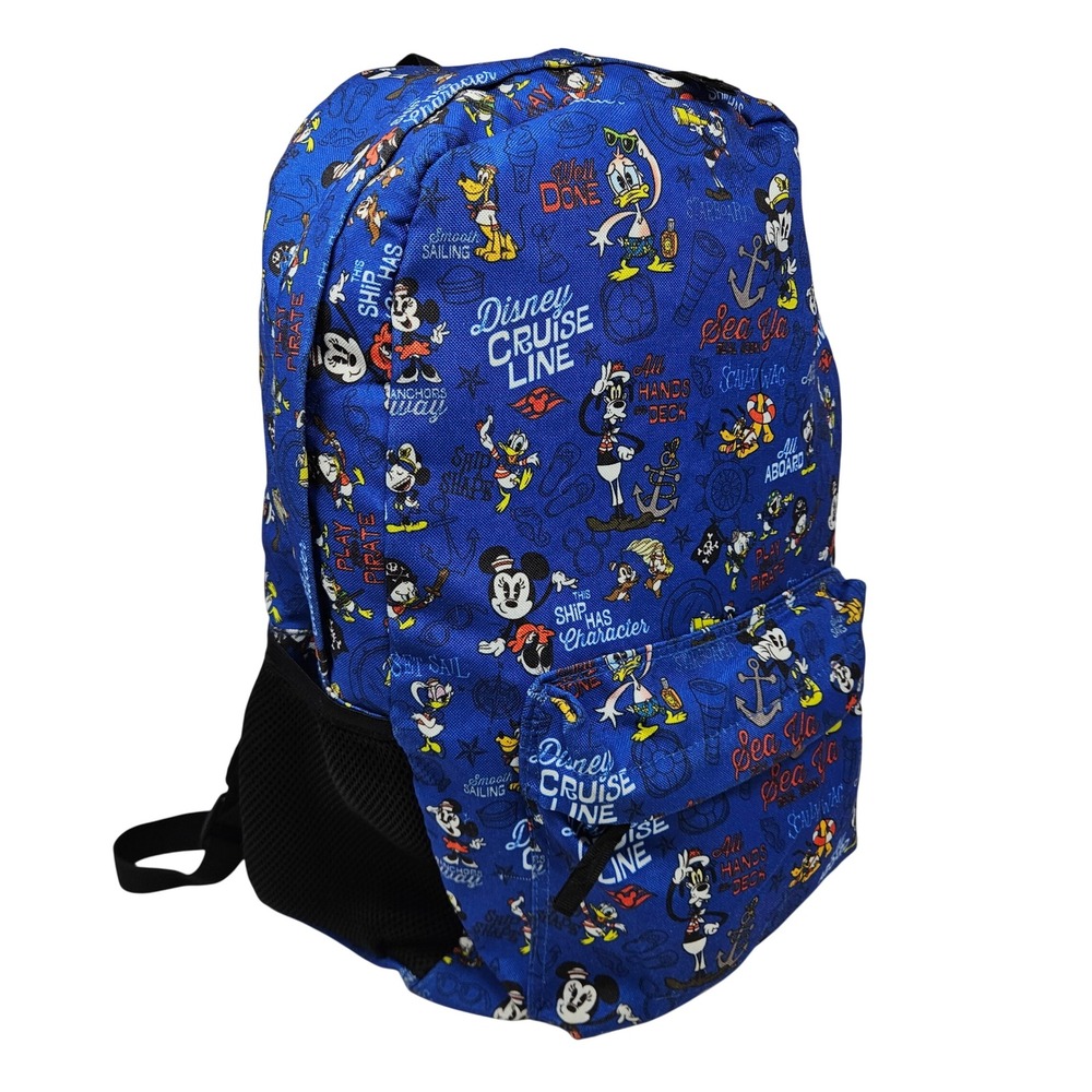 Disney Cruise Line Mickey Mouse Nautical Blue All Over Print Backpack Bag
